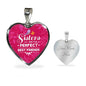 Sisters Perfect Best Friends Stainless Steel or 18k Gold Heart Pendant 18-22"-Express Your Love Gifts