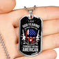 Skull Of Freedom Patriot Necklace Stainless Steel or 18k Gold Dog Tag 24" Chain-Express Your Love Gifts