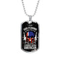 Skull Of Freedom Patriot Necklace Stainless Steel or 18k Gold Dog Tag 24" Chain-Express Your Love Gifts