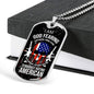 Skull Of Freedom Patriot Necklace Stainless Steel or 18k Gold Dog Tag 24" Chain-Express Your Love Gifts
