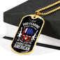 Skull Of Freedom Patriot Necklace Stainless Steel or 18k Gold Dog Tag 24" Chain-Express Your Love Gifts