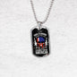 Skull Of Freedom Patriot Necklace Stainless Steel or 18k Gold Dog Tag 24" Chain-Express Your Love Gifts