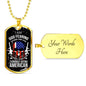 Skull Of Freedom Patriot Necklace Stainless Steel or 18k Gold Dog Tag 24" Chain-Express Your Love Gifts