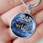 Soar Withe The Lord Isaiah 40:31 Circle Necklace Stainless Steel or 18k Gold 18-22" - Express Your Love Gifts