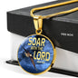 Soar Withe The Lord Isaiah 40:31 Circle Necklace Stainless Steel or 18k Gold 18-22" - Express Your Love Gifts