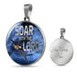 Soar Withe The Lord Isaiah 40:31 Circle Necklace Stainless Steel or 18k Gold 18-22" - Express Your Love Gifts