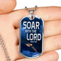Soar Withe The Lord Isaiah 40:31 Dog Tag Stainless Steel or 18k Gold 24" Chain - Express Your Love Gifts