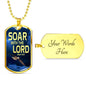 Soar Withe The Lord Isaiah 40:31 Dog Tag Stainless Steel or 18k Gold 24" Chain - Express Your Love Gifts
