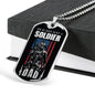 Soldier Dad Dog Tag Stainless Steel or 18k Gold 24" Chain Gift For Military Dad - Express Your Love Gifts