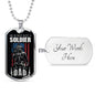 Soldier Dad Dog Tag Stainless Steel or 18k Gold 24" Chain Gift For Military Dad - Express Your Love Gifts
