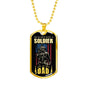 Soldier Dad Dog Tag Stainless Steel or 18k Gold 24" Chain Gift For Military Dad - Express Your Love Gifts