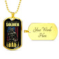 Soldier Dad Dog Tag Stainless Steel or 18k Gold 24" Chain Gift For Military Dad - Express Your Love Gifts