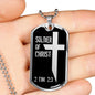 Soldier Of Christ Stainless Steel or 18k Gold Dog Tag 24" Chain - Express Your Love Gifts