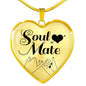 Soulmate Christian Heart Forever Together Necklace Stainless Steel or 18k Gold Heart Pendant 18-22"-Express Your Love Gifts