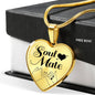 Soulmate Christian Heart Forever Together Necklace Stainless Steel or 18k Gold Heart Pendant 18-22"-Express Your Love Gifts