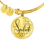 Soulmate Stainless Steel or 18k Gold Circle Bangle Bracelet-Express Your Love Gifts