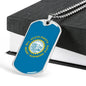 South Dakota Flag Pendant Stainless Steel or 18k Gold Dog Tag Necklace 24" Chain - Express Your Love Gifts
