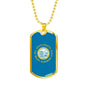 South Dakota Flag Pendant Stainless Steel or 18k Gold Dog Tag Necklace 24" Chain - Express Your Love Gifts