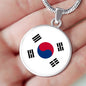 South Korea Flag Necklace South Korea Flag Stainless Steel or 18k Gold 18-22" - Express Your Love Gifts