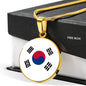 South Korea Flag Necklace South Korea Flag Stainless Steel or 18k Gold 18-22" - Express Your Love Gifts