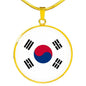 South Korea Flag Necklace South Korea Flag Stainless Steel or 18k Gold 18-22" - Express Your Love Gifts