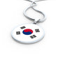 South Korea Flag Necklace South Korea Flag Stainless Steel or 18k Gold 18-22" - Express Your Love Gifts