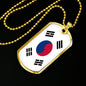 South Korea Flag Necklace South Korea Flag Stainless Steel or 18k Gold Dog Tag 24" - Express Your Love Gifts