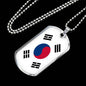 South Korea Flag Necklace South Korea Flag Stainless Steel or 18k Gold Dog Tag 24" - Express Your Love Gifts