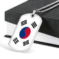 South Korea Flag Necklace South Korea Flag Stainless Steel or 18k Gold Dog Tag 24" - Express Your Love Gifts