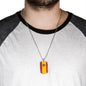 Spain Distressed Flag Necklace Spain Flag Stainless Steel or 18k Gold Dog Tag 24"-Express Your Love Gifts