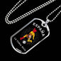 Spain Flag & Futbol/Soccer Necklace Stainless Steel or 18k Gold Dog Tag 24" Chain-Express Your Love Gifts