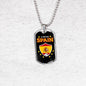 Spain Flag And Futbol/Soccer Necklace Stainless Steel or 18k Gold Dog Tag 24" Chain-Express Your Love Gifts