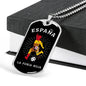 Spain Flag & Futbol/Soccer Necklace Stainless Steel or 18k Gold Dog Tag 24" Chain-Express Your Love Gifts