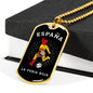 Spain Flag & Futbol/Soccer Necklace Stainless Steel or 18k Gold Dog Tag 24" Chain-Express Your Love Gifts