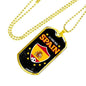 Spain Flag And Futbol/Soccer Necklace Stainless Steel or 18k Gold Dog Tag 24" Chain-Express Your Love Gifts