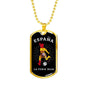 Spain Flag & Futbol/Soccer Necklace Stainless Steel or 18k Gold Dog Tag 24" Chain-Express Your Love Gifts
