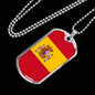 Spain Flag Necklace Spain Flag Stainless Steel or 18k Gold Dog Tag 24" - Express Your Love Gifts