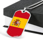 Spain Flag Necklace Spain Flag Stainless Steel or 18k Gold Dog Tag 24" - Express Your Love Gifts