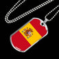 Spain Flag Necklace Spain Flag Stainless Steel or 18k Gold Dog Tag 24" - Express Your Love Gifts