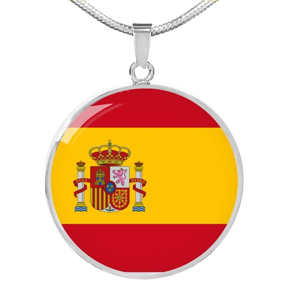 Spain Flag Necklace Sweden Flag Stainless Steel or 18k Gold 18-22" - Express Your Love Gifts
