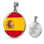 Spain Flag Necklace Sweden Flag Stainless Steel or 18k Gold 18-22" - Express Your Love Gifts