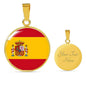 Spain Flag Necklace Sweden Flag Stainless Steel or 18k Gold 18-22" - Express Your Love Gifts