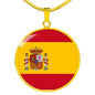 Spain Flag Necklace Sweden Flag Stainless Steel or 18k Gold 18-22" - Express Your Love Gifts