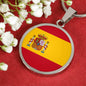 Spain Flag Necklace Sweden Flag Stainless Steel or 18k Gold 18-22" - Express Your Love Gifts