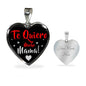 Spanish Mother Gift Necklace Stainless Steel or 18k Gold Heart Pendant 18-22" - Express Your Love Gifts