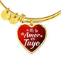 Spanish My Love Is Yours Heart Bangle Bracelet Latina Gift-Express Your Love Gifts