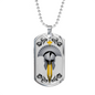 Spartan Roman Gladiator Stainless Steel or 18k Gold Dog Tag Necklace 24" Ball Chain-Express Your Love Gifts