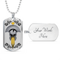 Spartan Roman Gladiator Stainless Steel or 18k Gold Dog Tag Necklace 24" Ball Chain-Express Your Love Gifts