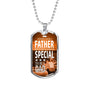 Special Dad Necklace Stainless Steel or 18k Gold Dog Tag 24" Chain Dad Gift - Express Your Love Gifts
