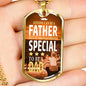 Special Dad Necklace Stainless Steel or 18k Gold Dog Tag 24" Chain Dad Gift - Express Your Love Gifts
